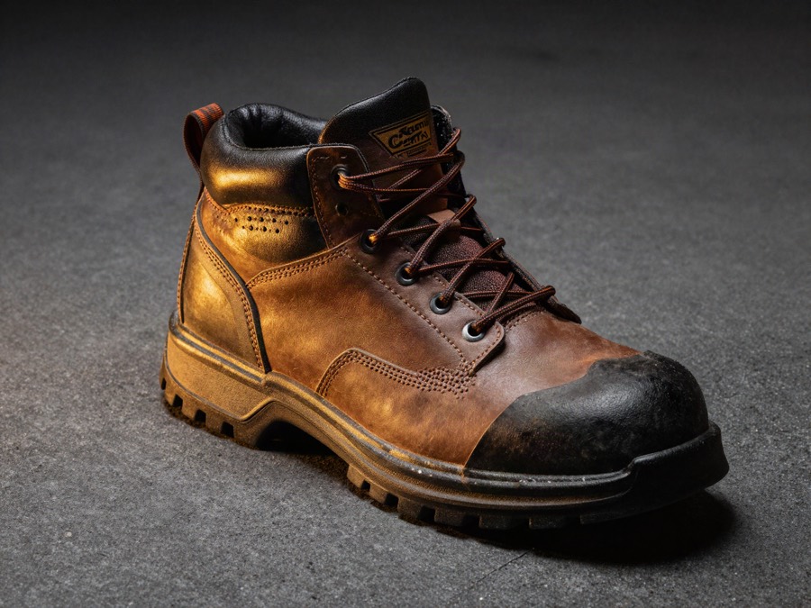 Industrial steel-toe safety work boots